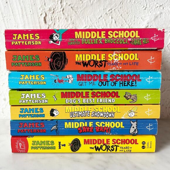 Middle School Series 7 Paperback Chapter Books for Kids by James Patterson - Picture 1 of 5